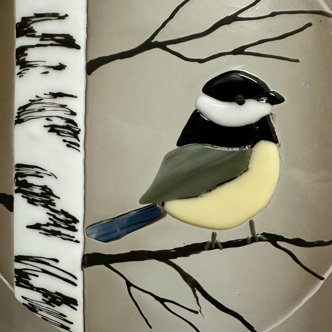 Chickadee + Birch Glass Suncatcher