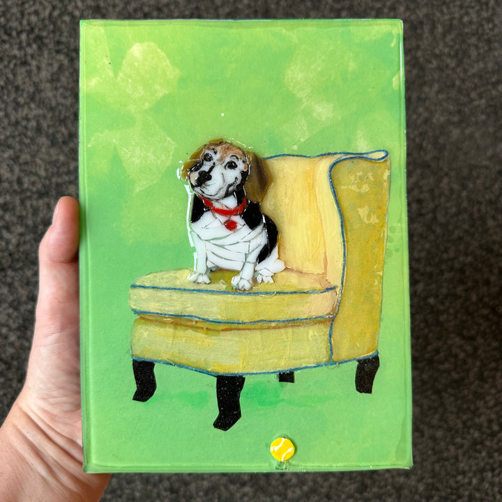 Beagle on a Yellow Chair Mosaic