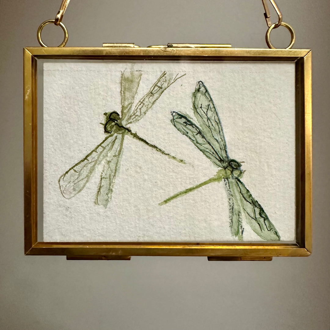 Mini Green Dragonfly Pair
