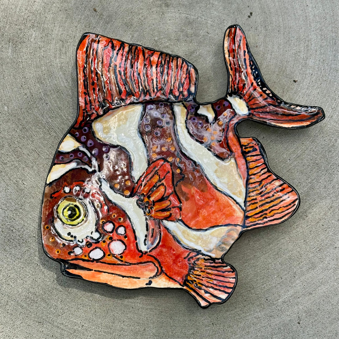 Fish Dish Extra Large Red + Orange