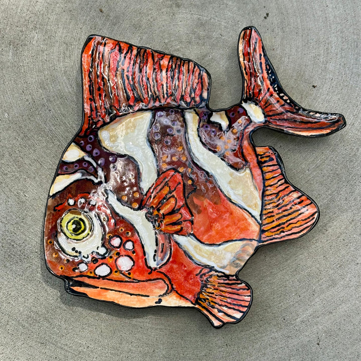 Fish Dish Extra Large Red + Orange