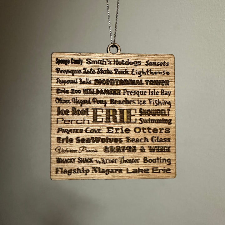 Erie Words Ornament