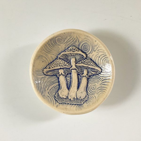 Pottery Dish Bowl - Mushrooms