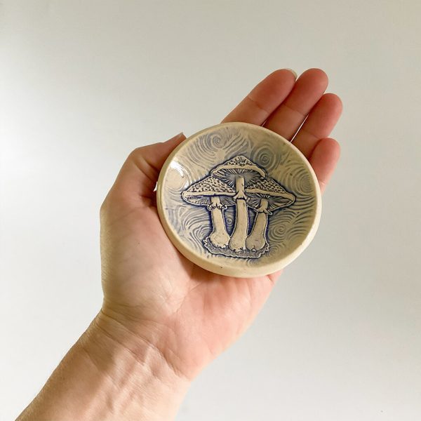 Pottery Dish Bowl - Mushrooms