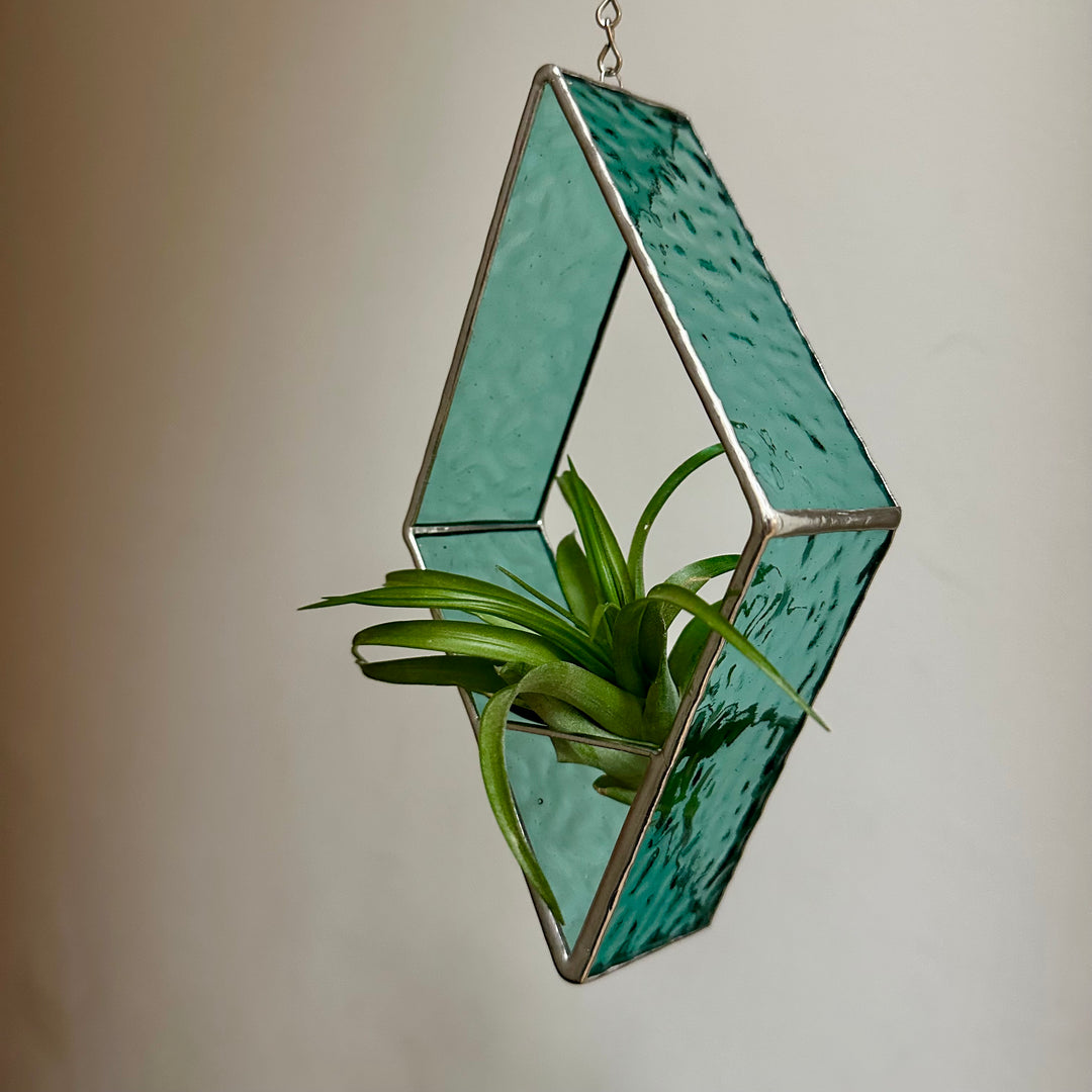 Stained Glass Air Plant Hanger Beach Turquoise