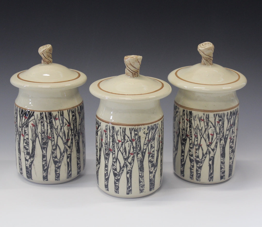 Forest Jar With Log Small