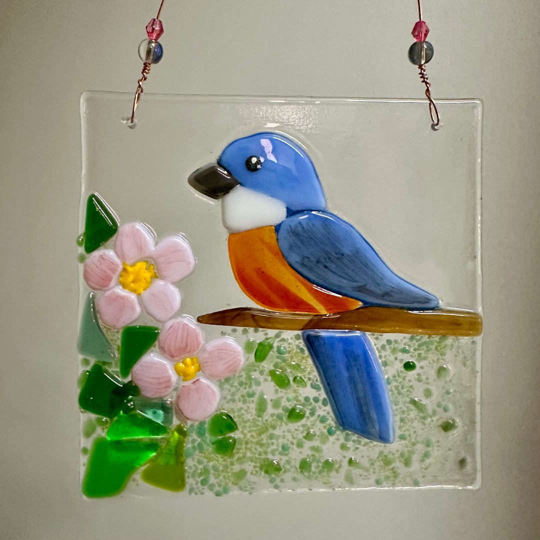 Blue Bird + Blossom Suncatcher