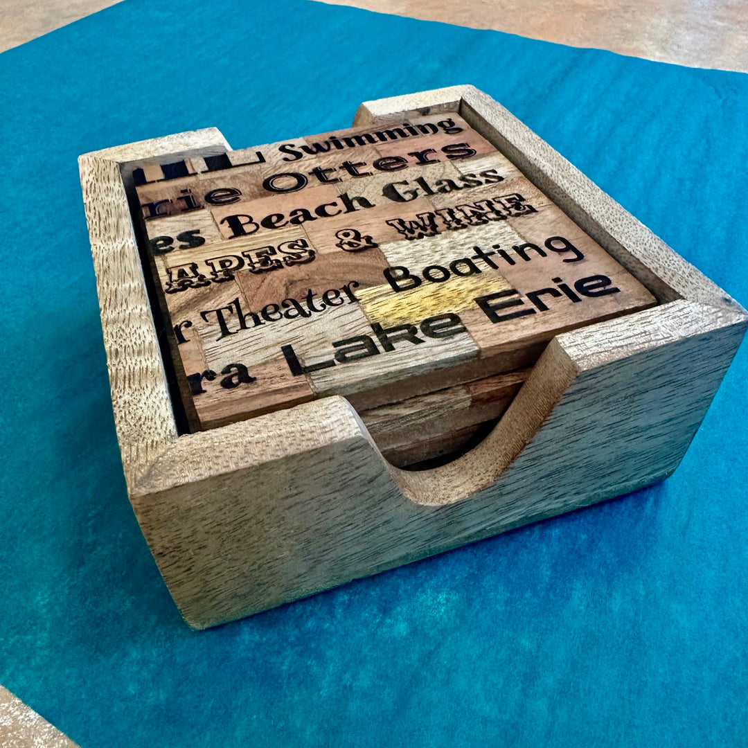 Coasters ERIE Set with Holder