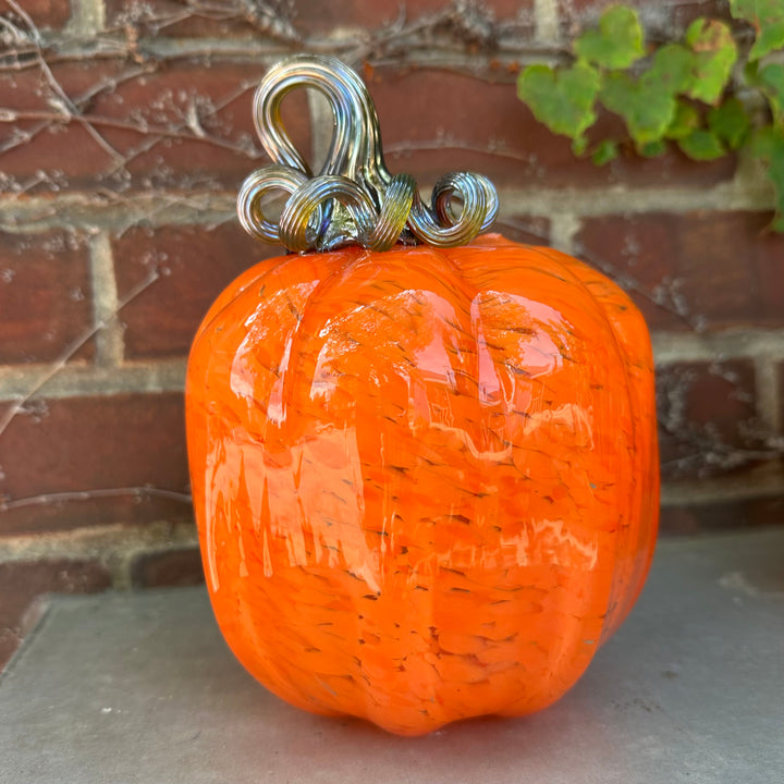 Medium Orange Glass Pumpkin
