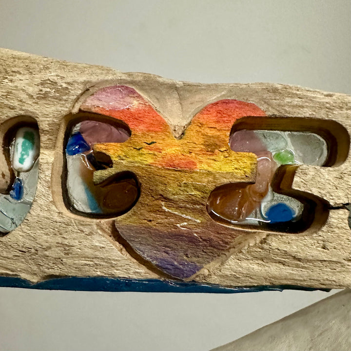 Driftwood + Beach Glass Presque Isle Stand Large