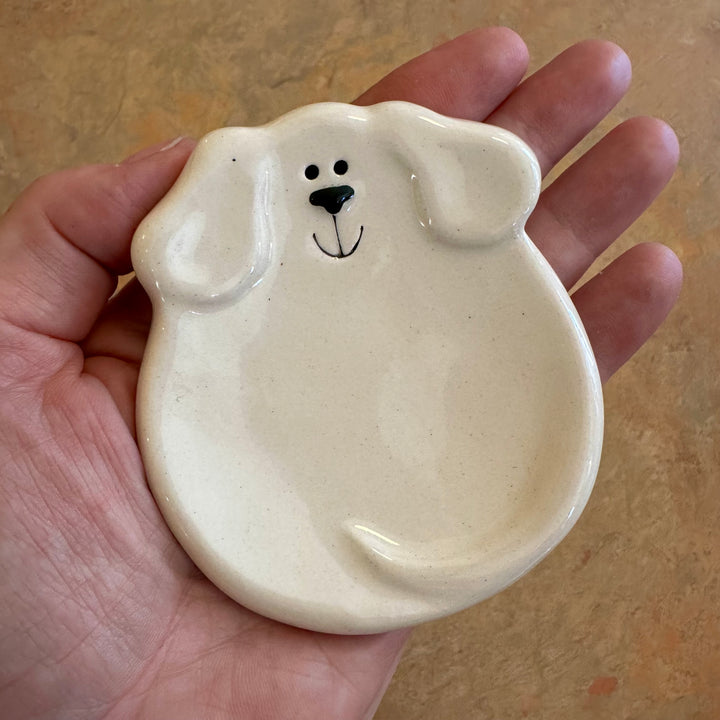 3" White Dog Dish