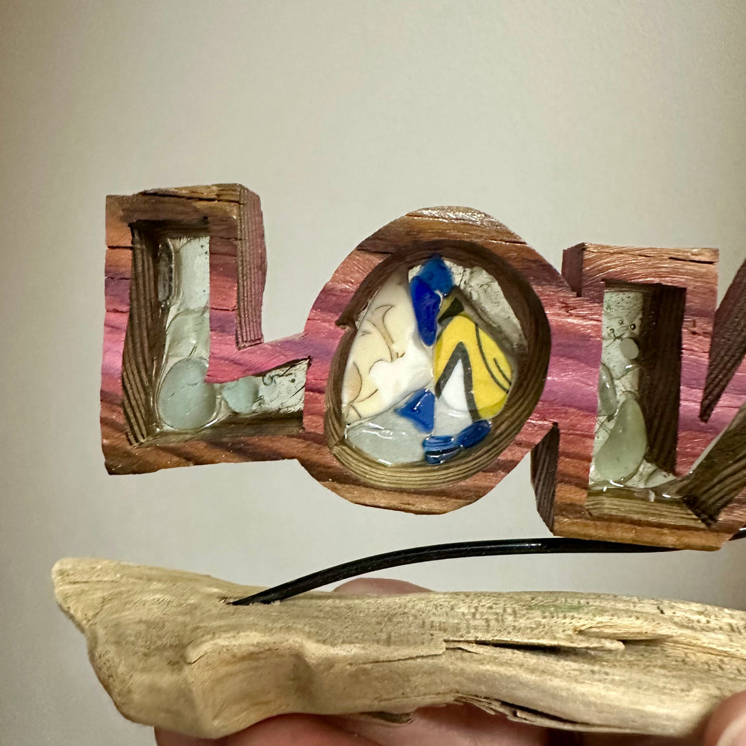 Driftwood Love Sculpture