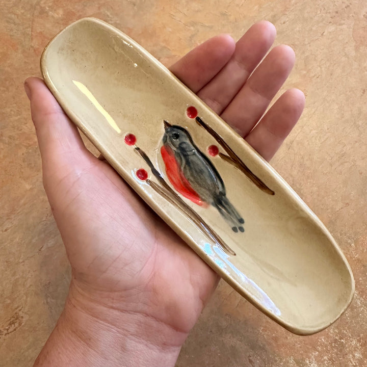 Bird Olive Server Old Gold