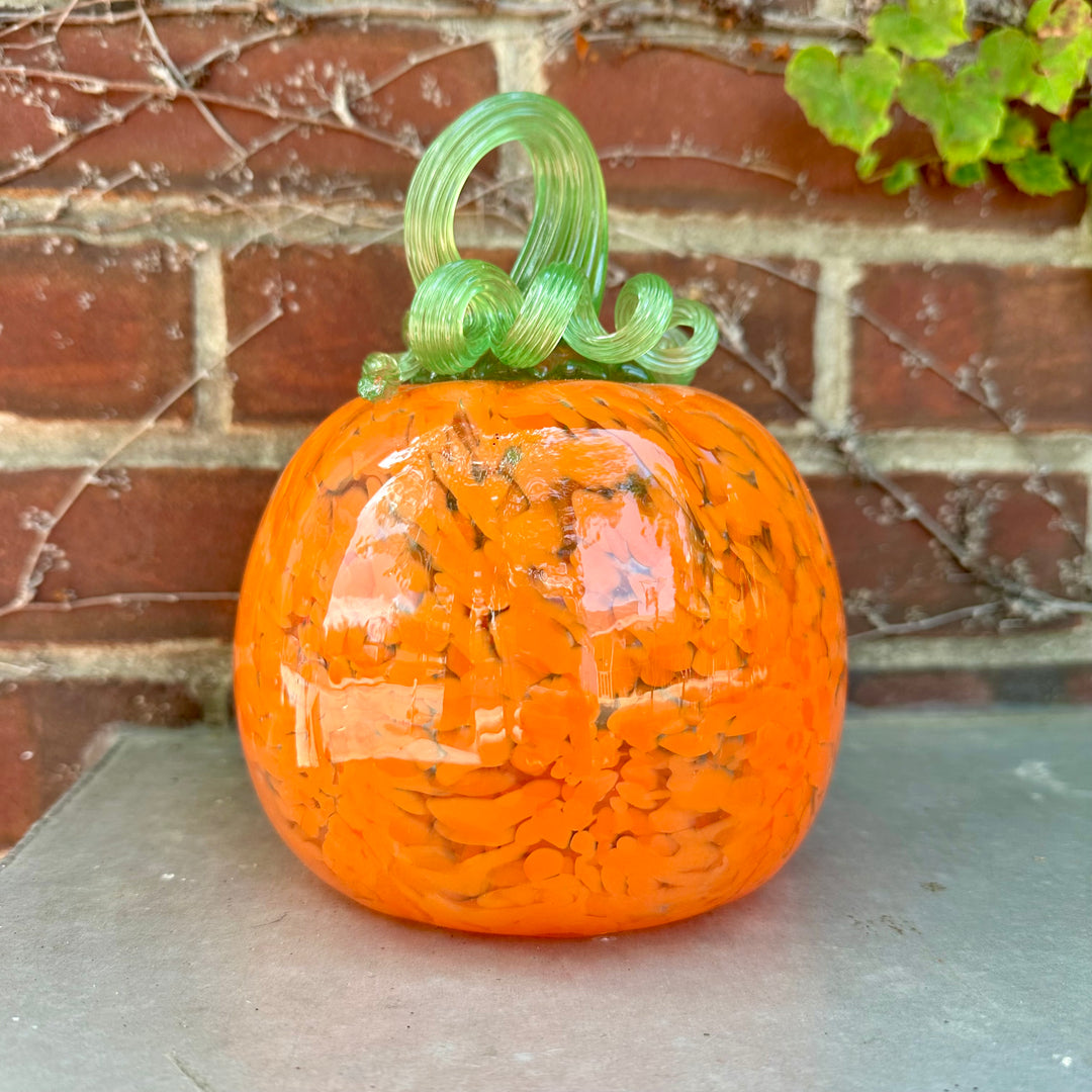 Medium Orange Glass Pumpkin
