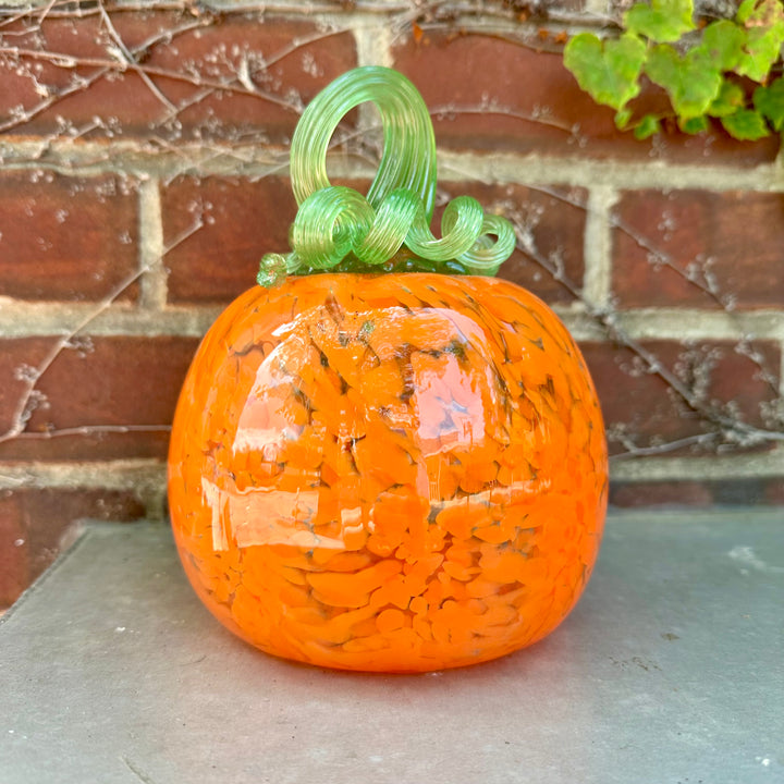 Medium Orange Glass Pumpkin