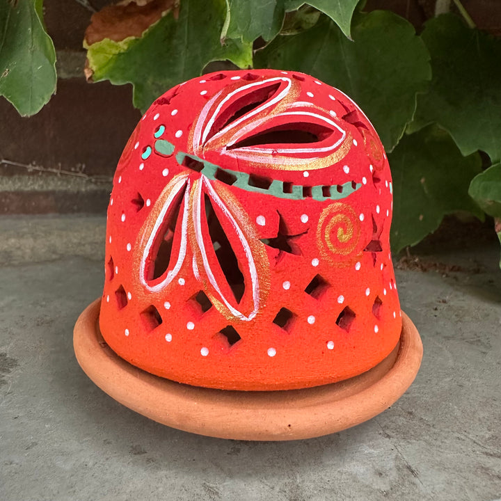 Dragonfly on Red Luminary