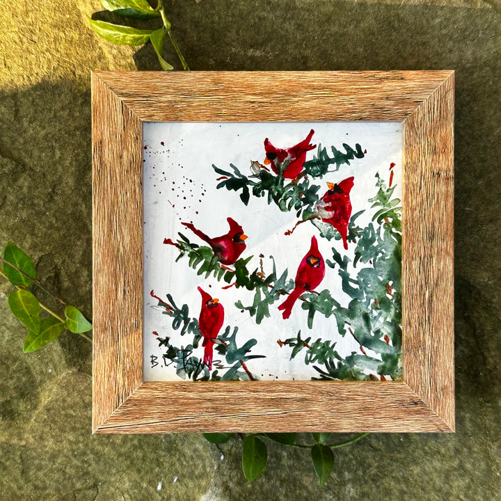 Cardinal Flock Mini Painting