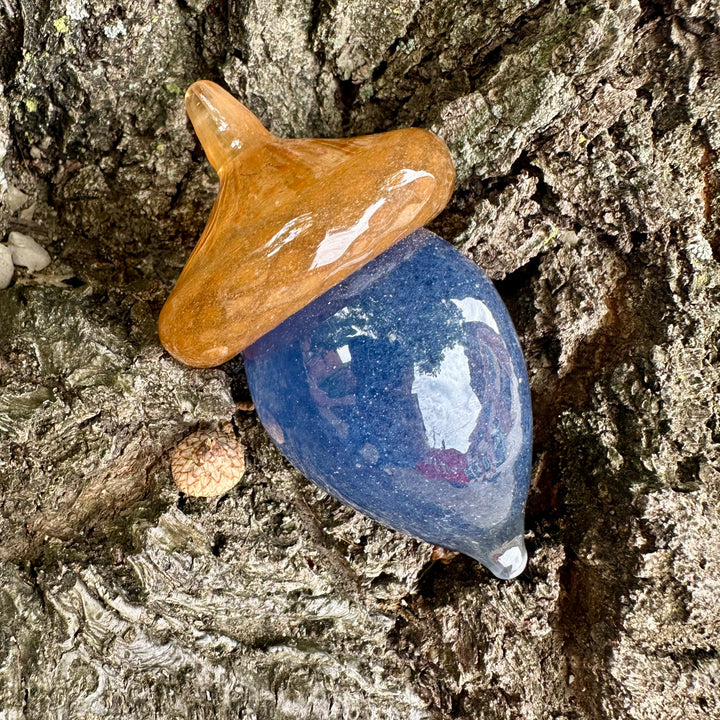 Blue Glass Acorn