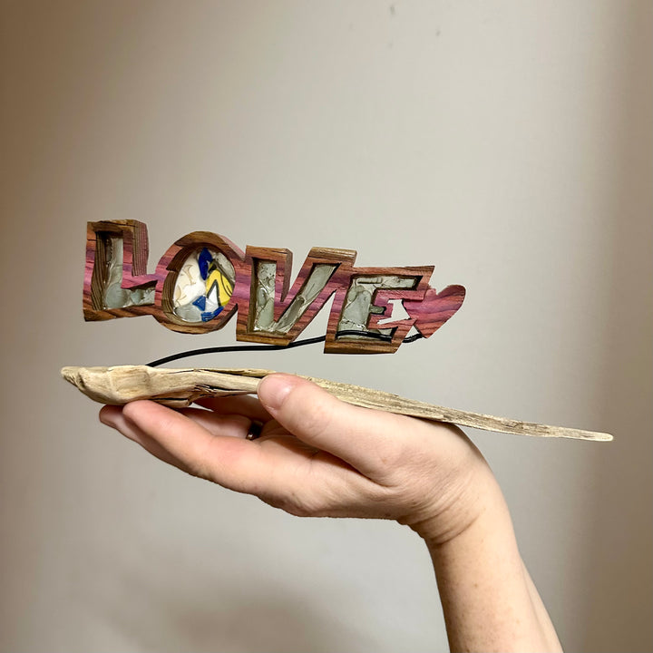 Driftwood Love Sculpture