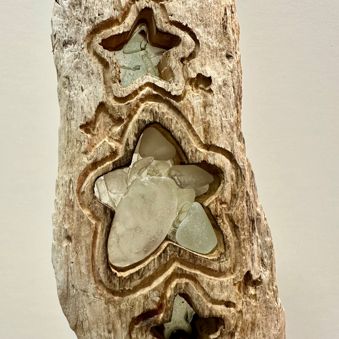 Driftwood + Beach Glass Star Sculpture