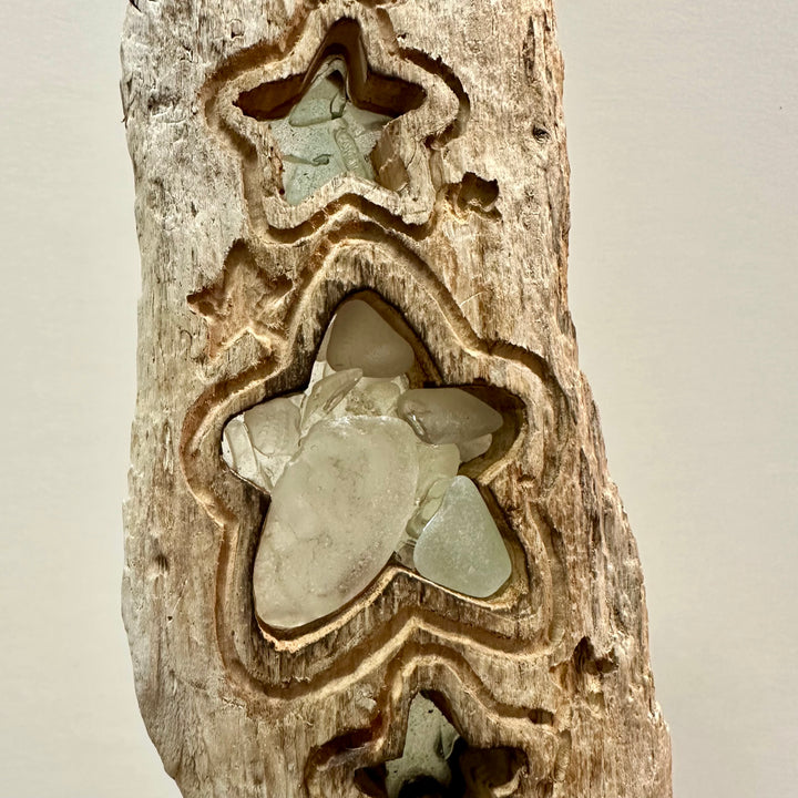Driftwood + Beach Glass Star Sculpture