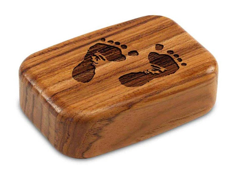 3" Secret Box Teak Footprints
