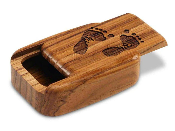 3" Secret Box Teak Footprints