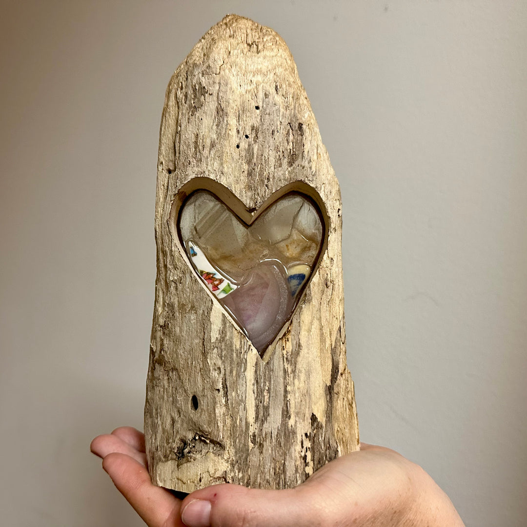 Driftwood Heart - Pink Pottery