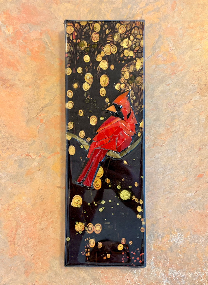 Cardinal + Gold Circles Mosaic Totem