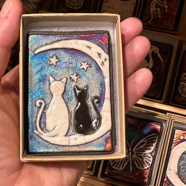 Small Wall Art Cat + Moon