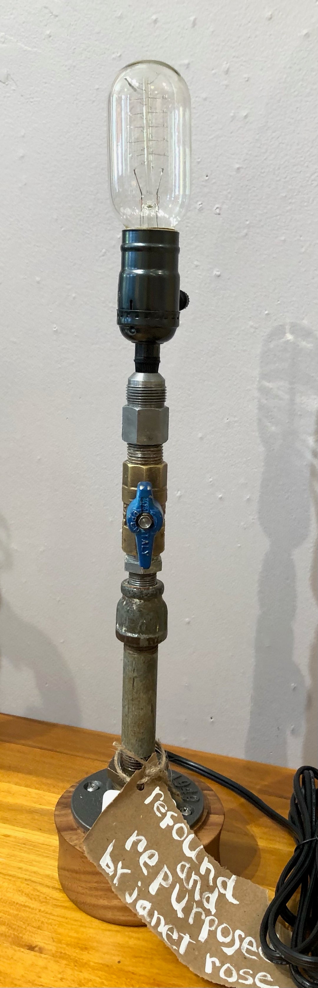 Blue Valve Lamp