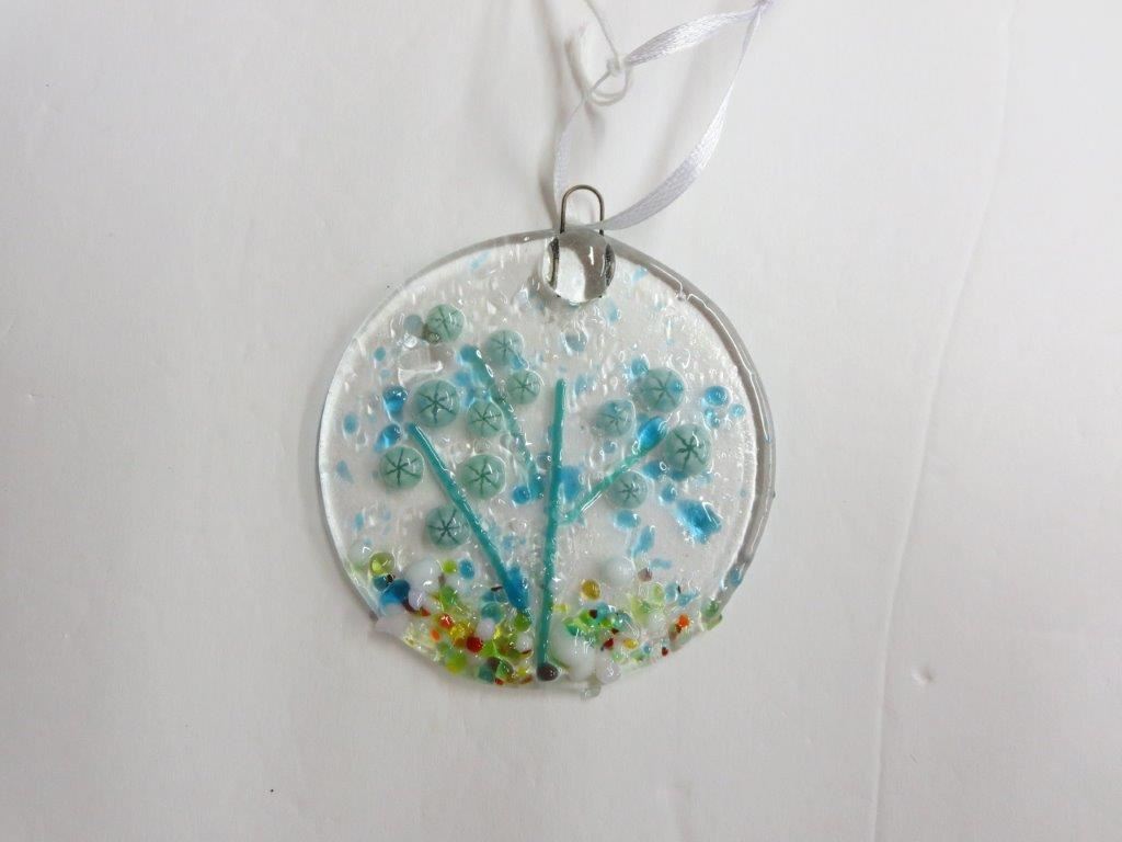 Flower Round Suncatcher - Green