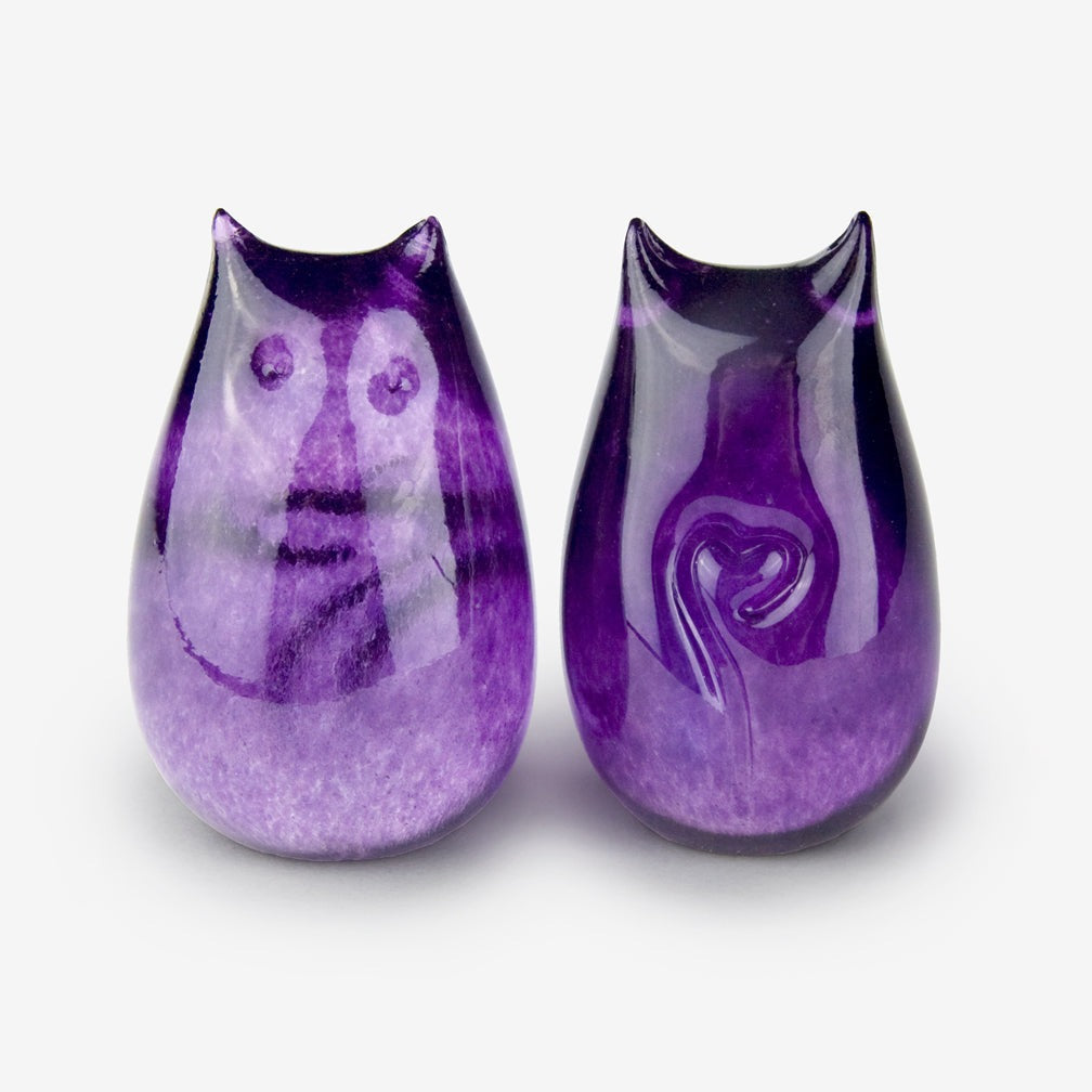 Grape Colored Glass Love Cat