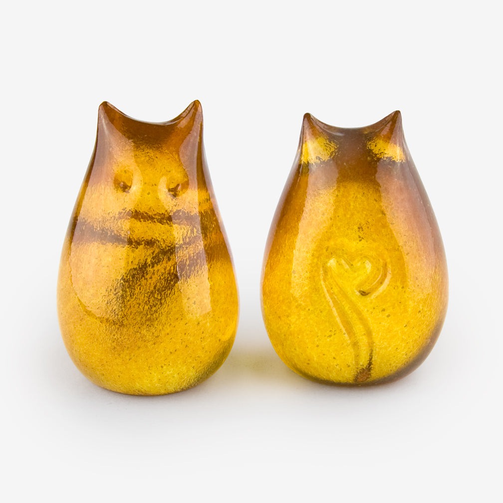 Honey Colored Glass Love Cat