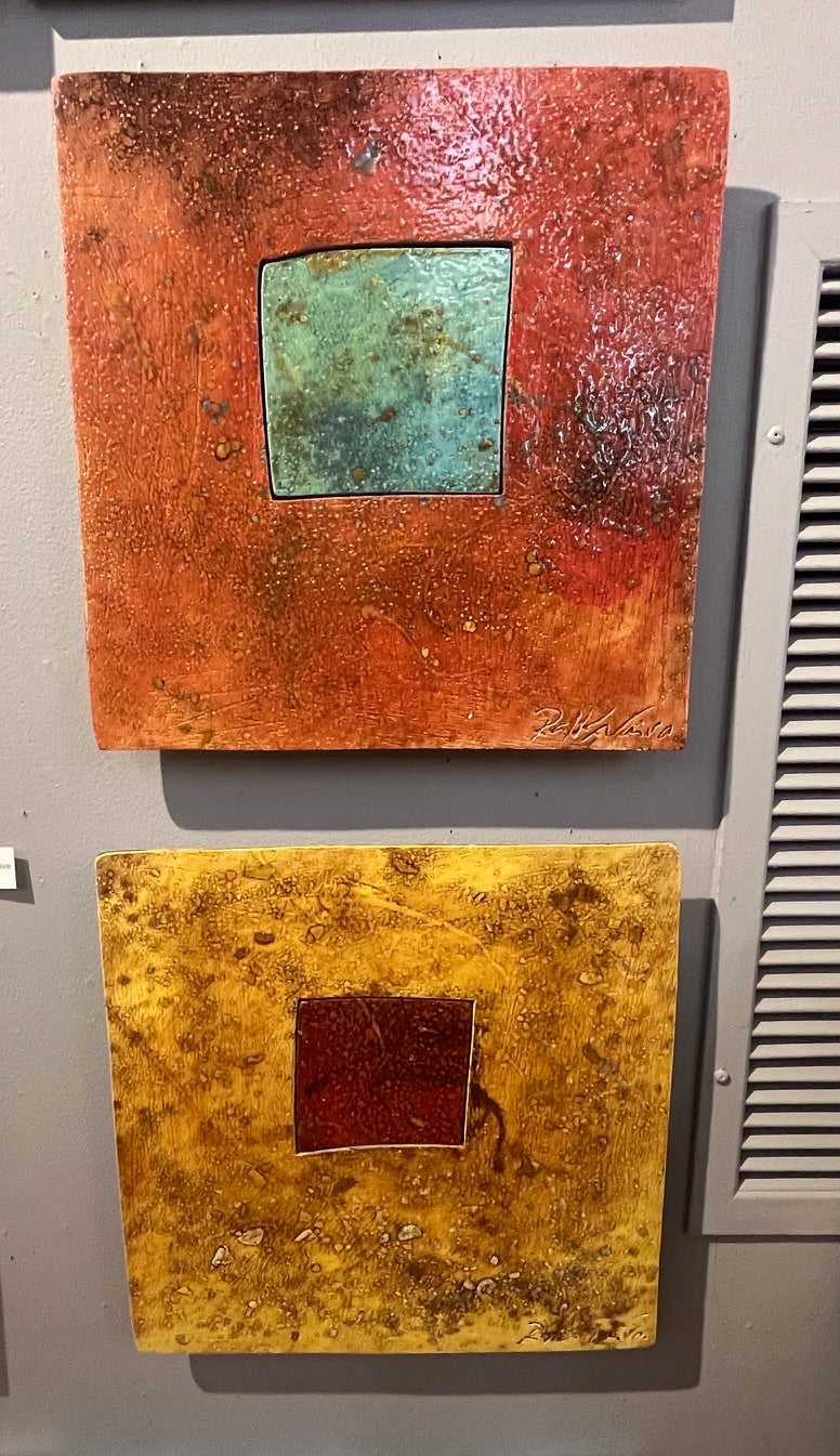 Rust + Teal Square Tile