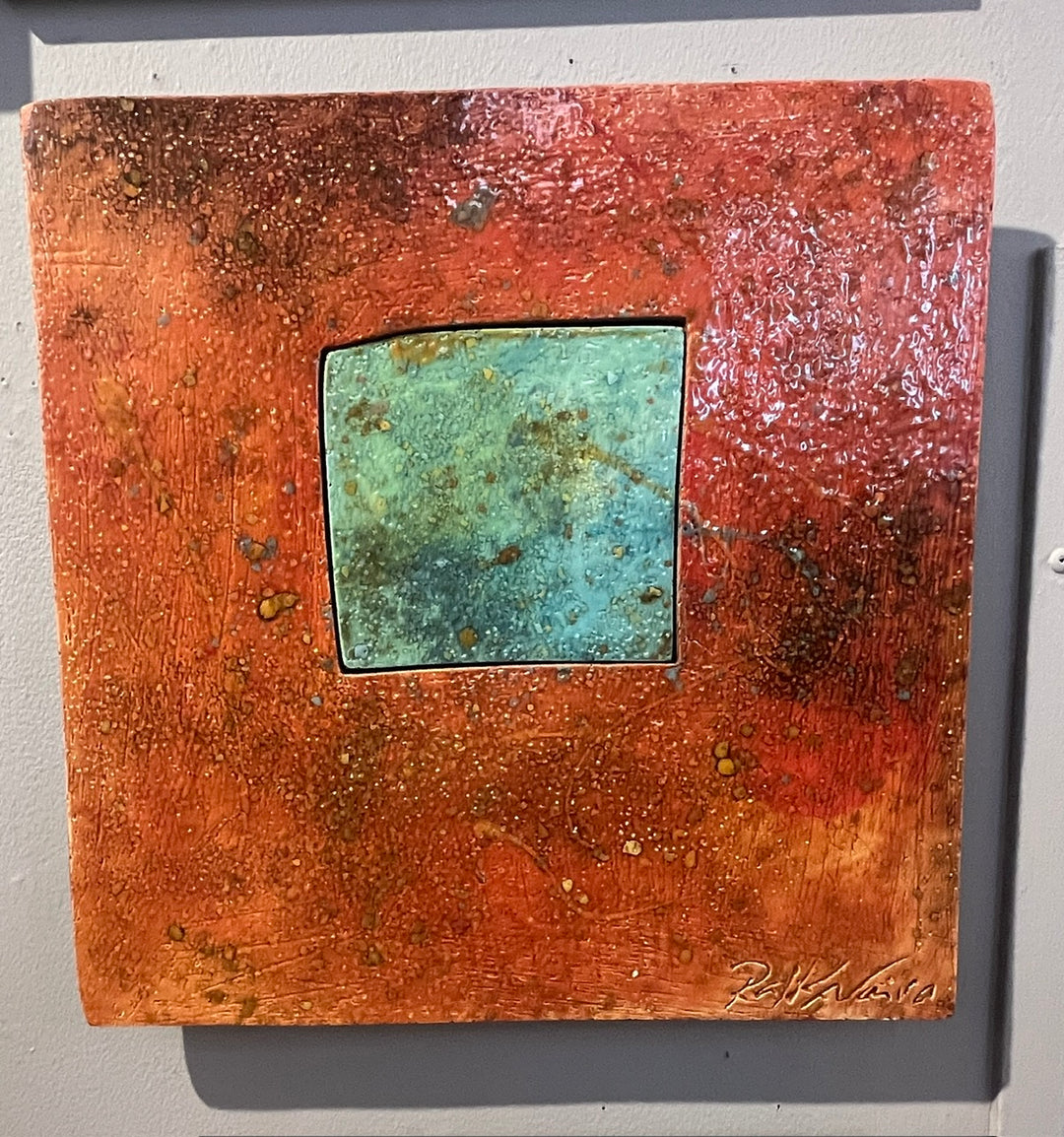 Rust + Teal Square Tile
