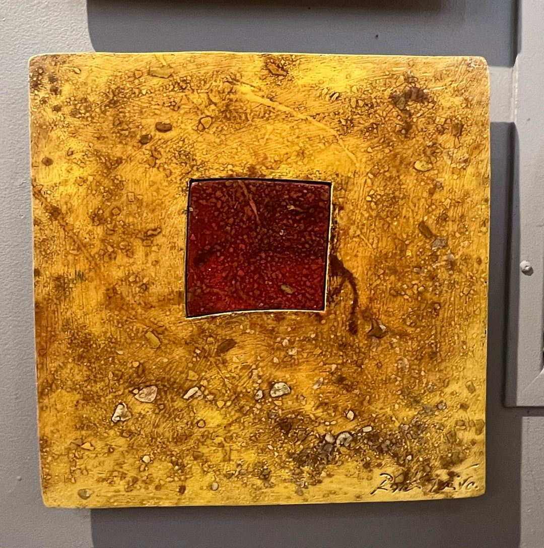 Yellow + Rust Square Tile