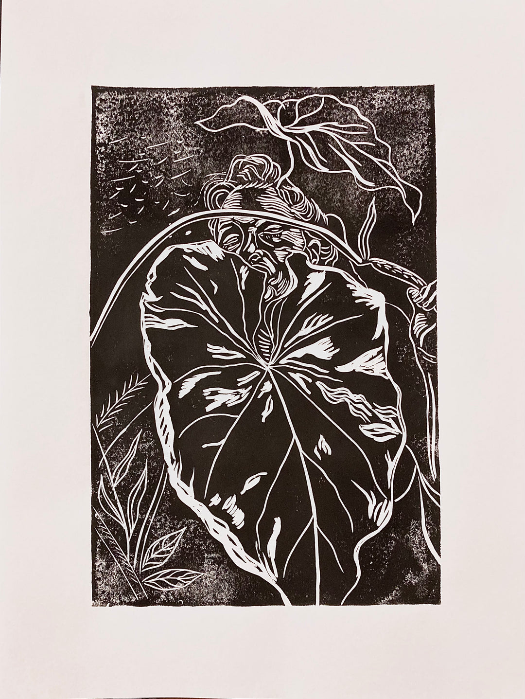 Woman Behind Leaf