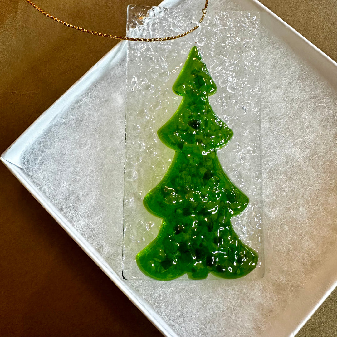 Frit Tree Ornament - Green