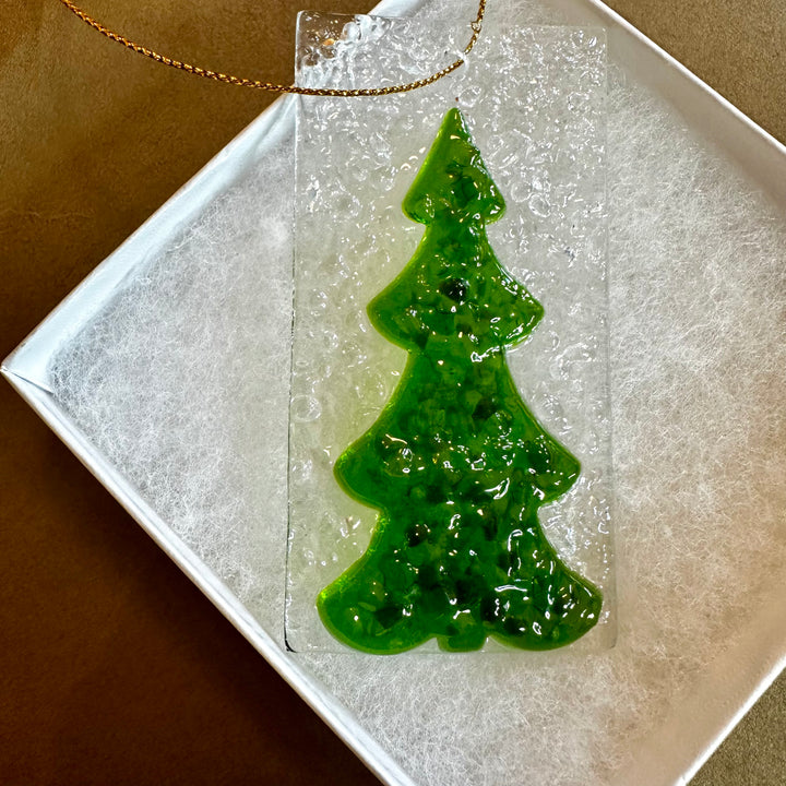 Frit Tree Ornament - Green