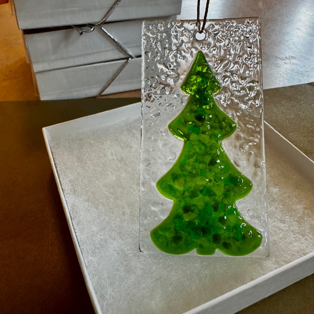 Frit Tree Ornament - Green