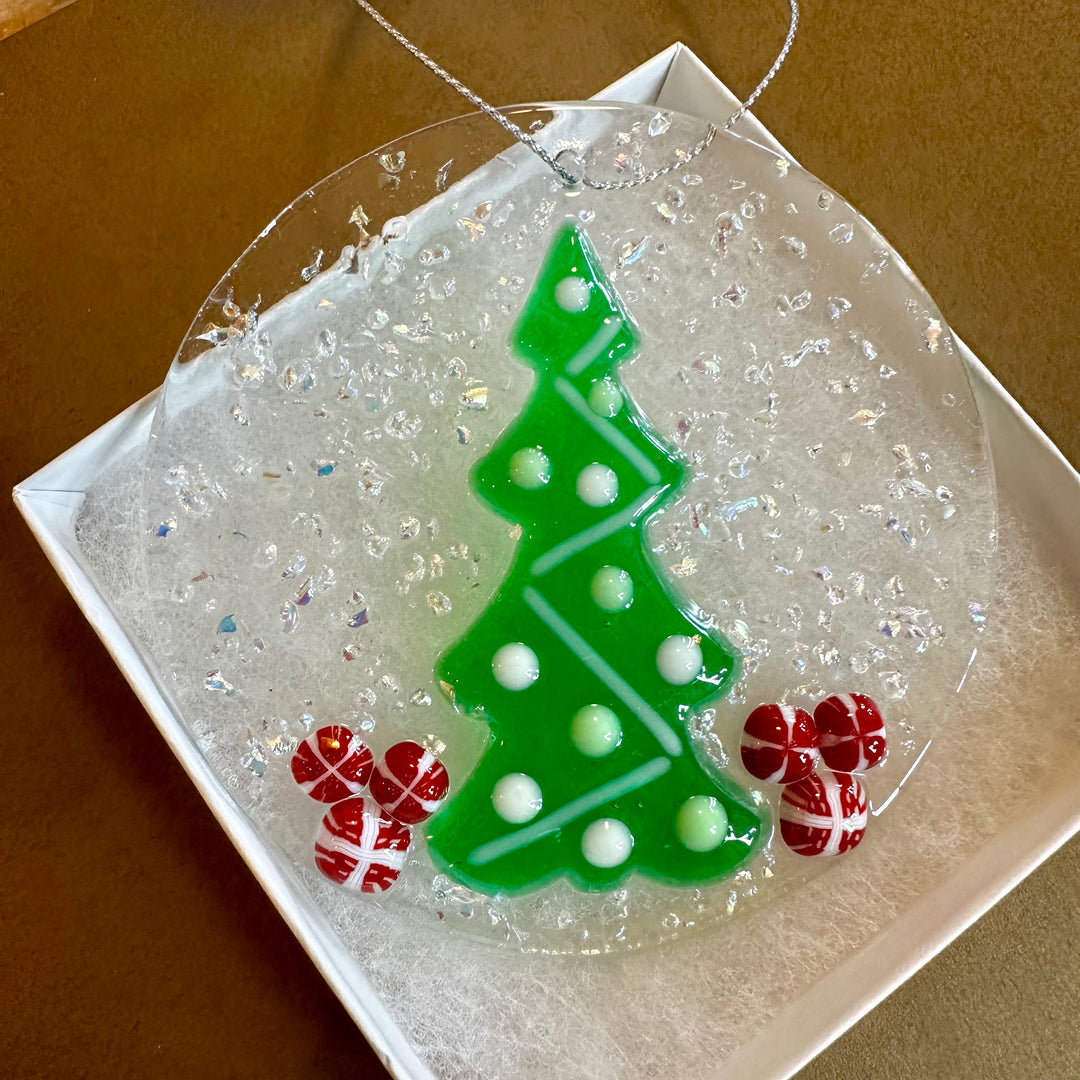 Tree + Red Packages Ornament