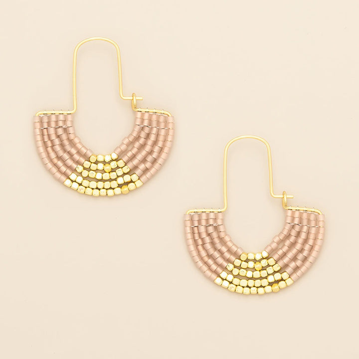 Chromacolor Miyuki U-Hoop Earrings Blush + Gold