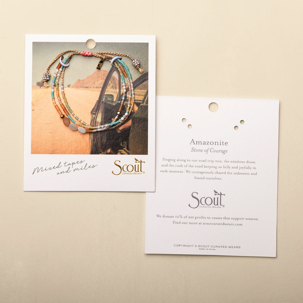 Mixed Media Bracelet Courage | Amazonite + Gold