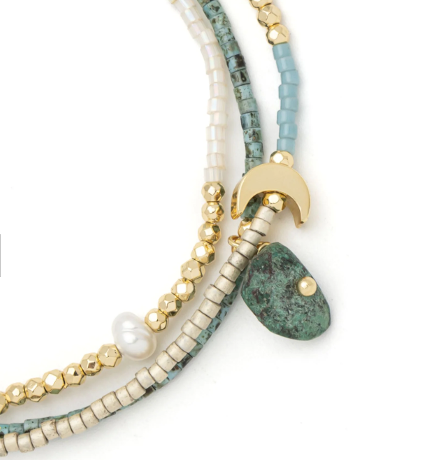 Mixed Media Wrap Transformation - African Turquoise + Gold