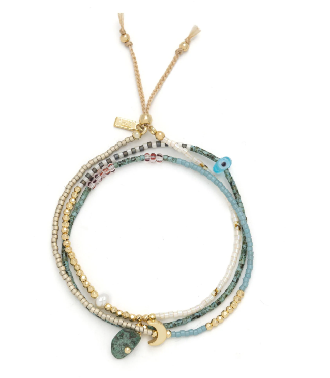 Mixed Media Wrap Transformation - African Turquoise + Gold