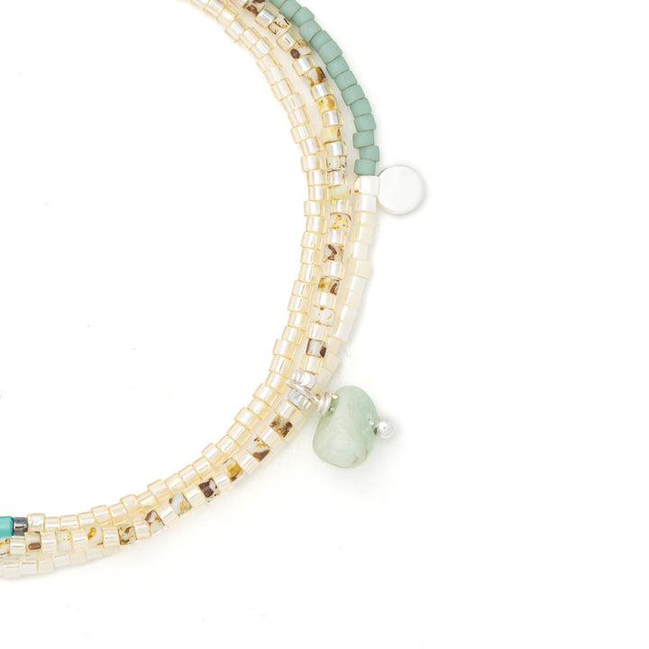 Mixed Media Wrap Courage - Amazonite + Silver