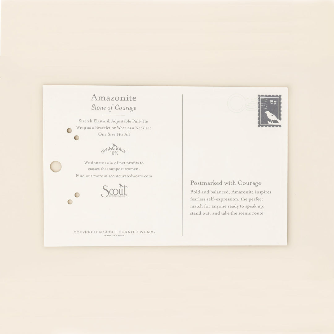 Mixed Media Wrap Courage - Amazonite + Silver