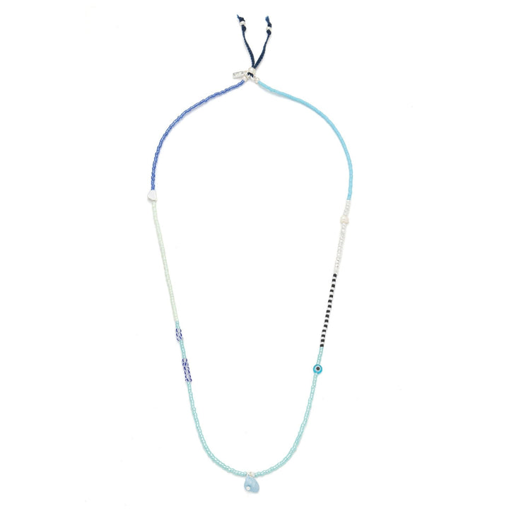 Mixed Media Wrap Hope - Aquamarine + Silver