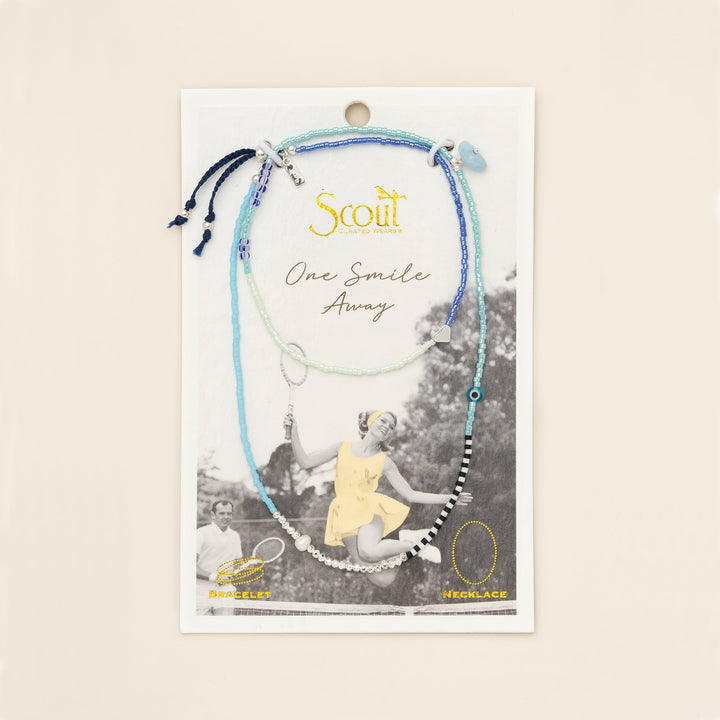 Mixed Media Wrap Hope - Aquamarine + Silver